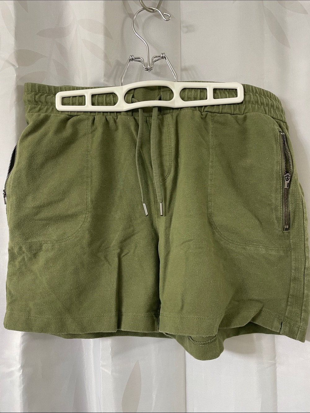 Athletic Works Olive Green Women Drawstring Athletic Shorts